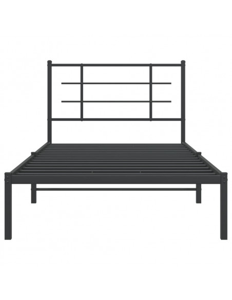 Giroletto con Testiera in Metallo Nero 100x190 cm