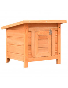 Cuccia per Gatti in Legno di Pino e Abete 50x46x43,5 cm 2