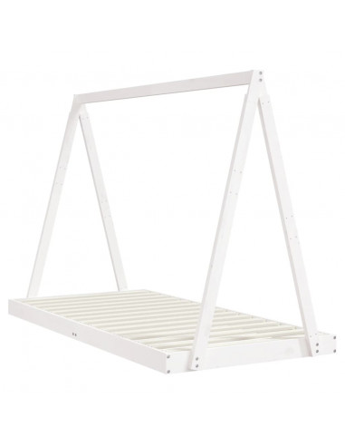 Giroletto per Bambini Bianco 90x190cm in Legno Massello di Pino