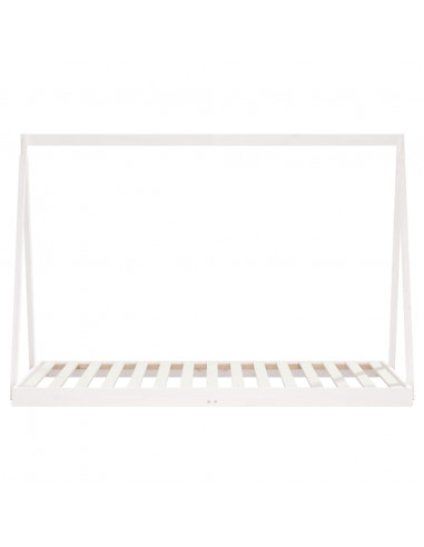 Giroletto per Bambini Bianco 90x190cm in Legno Massello di Pino