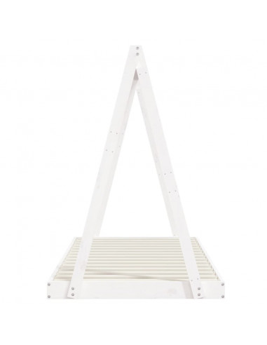 Giroletto per Bambini Bianco 90x190cm in Legno Massello di Pino