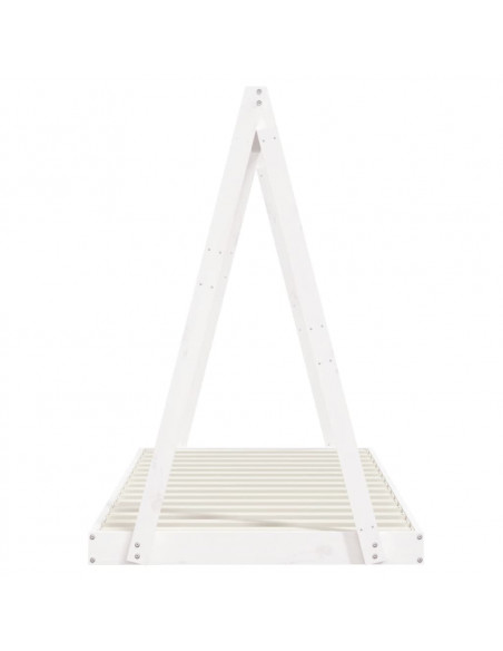 Giroletto per Bambini Bianco 90x190cm in Legno Massello di Pino