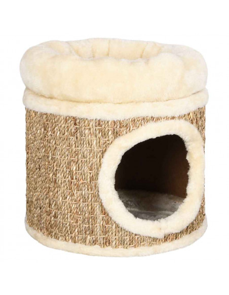 Cuccia per Gatti con Cuscino Lusso 33 cm in Giunco