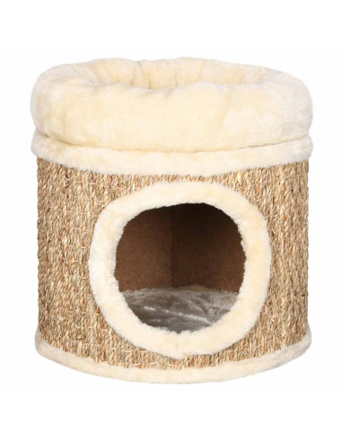 Cuccia per Gatti con Cuscino Lusso 33 cm in Giunco