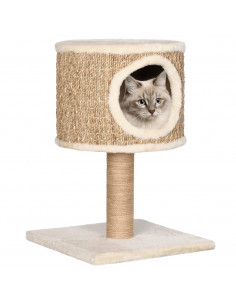 Albero per Gatti con Casetta e Palo Tiragraffi 52 cm in Giunco 2