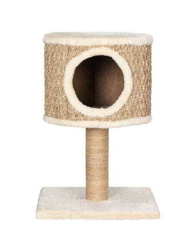 Albero per Gatti con Casetta e Palo Tiragraffi 52 cm in Giunco