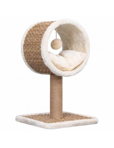 Albero per Gatti con Tunnel in Alto e Giocattolo 56cm in Giunco