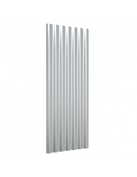 Pannelli per Tetto 12pz in Acciaio Verniciato Argento 100x36 cm