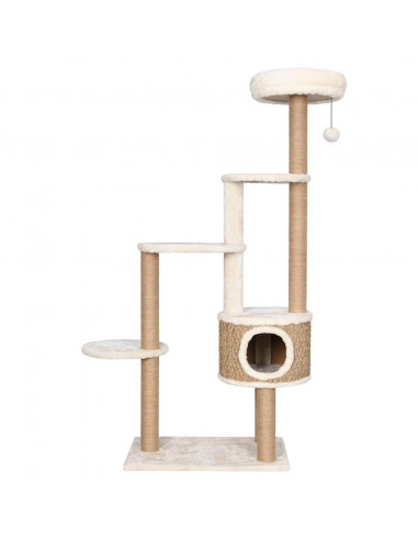 Albero per Gatti con Cuscino Lusso e Tiragraffi 148cm in Giunco