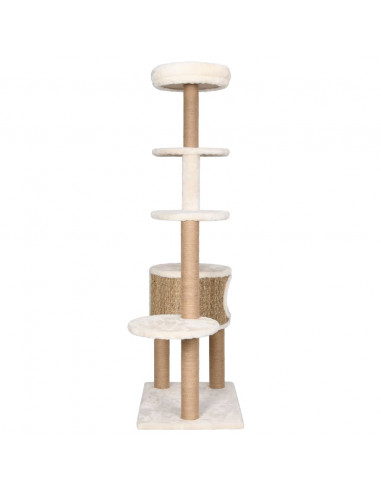 Albero per Gatti con Cuscino Lusso e Tiragraffi 148cm in Giunco
