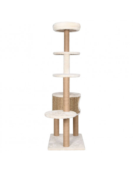 Albero per Gatti con Cuscino Lusso e Tiragraffi 148cm in Giunco