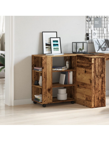 Mobiletto con Ruote Legno Antico 60x35x75 cm Legno Multistrato