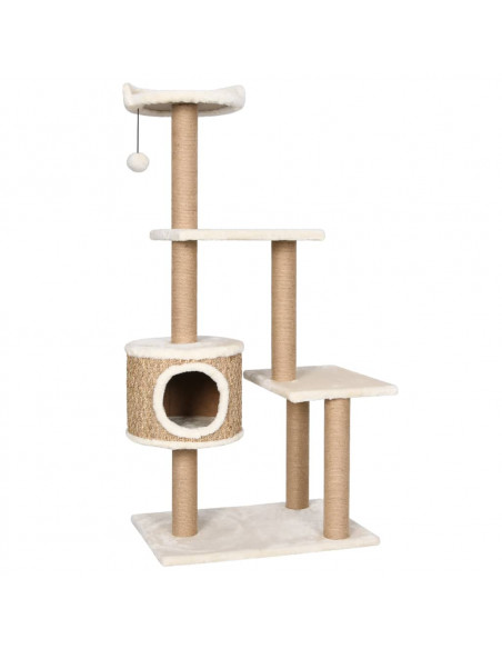Albero per Gatti con Palo Tiragraffi 123 cm in Giunco