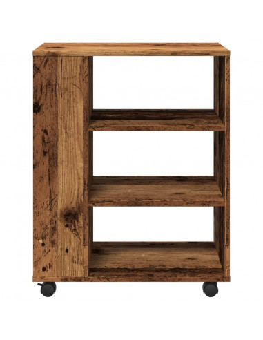 Mobiletto con Ruote Legno Antico 60x35x75 cm Legno Multistrato