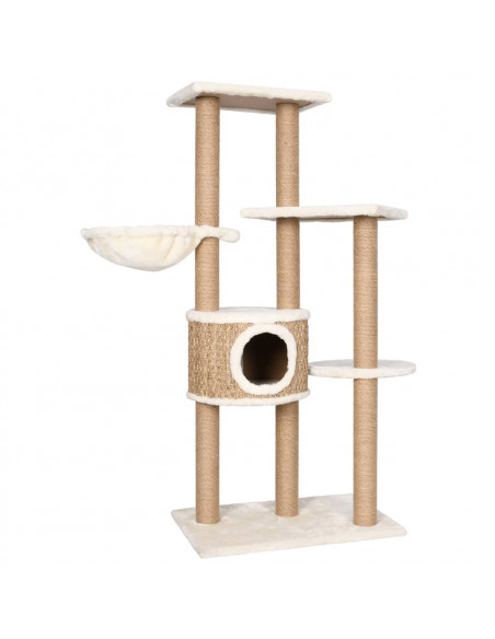 Albero per Gatti con Palo Tiragraffi 126 cm in Giunco