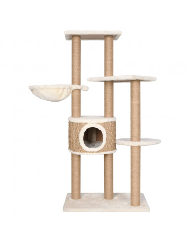 Albero per Gatti con Palo Tiragraffi 126 cm in Giunco