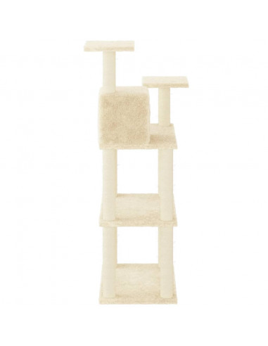 Albero per Gatti con Tiragraffi in Sisal Crema 118,5 cm