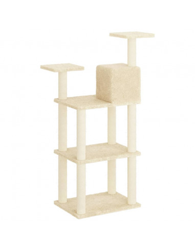 Albero per Gatti con Tiragraffi in Sisal Crema 118,5 cm