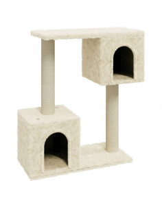 Albero per Gatti con Tiragraffi in Sisal Crema 60 cm 2