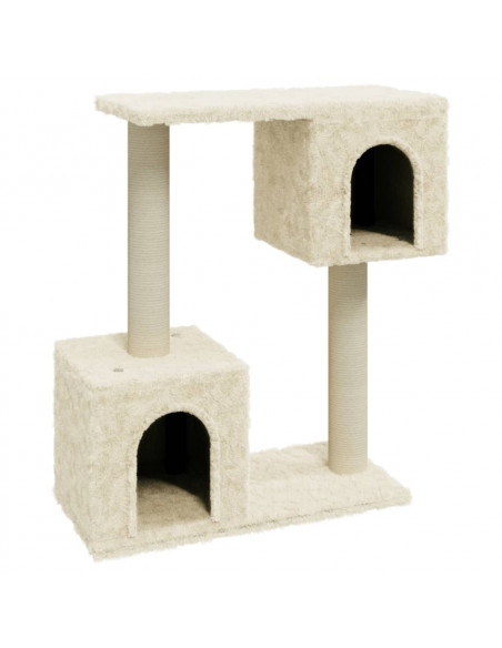 Albero per Gatti con Tiragraffi in Sisal Crema 60 cm