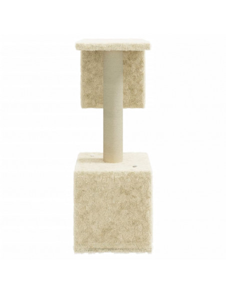 Albero per Gatti con Tiragraffi in Sisal Crema 60 cm