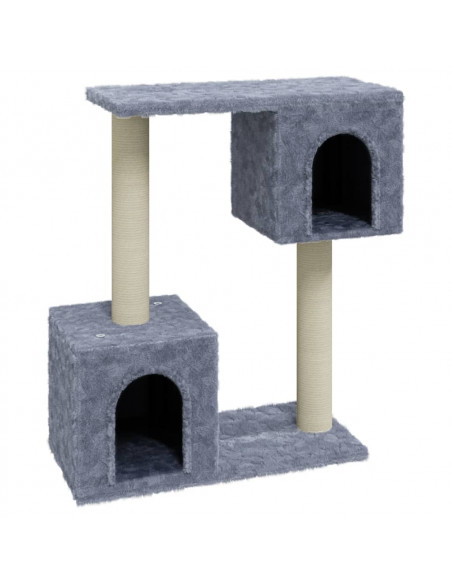 Albero per Gatti con Tiragraffi in Sisal Grigio Chiaro 60 cm