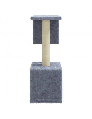 Albero per Gatti con Tiragraffi in Sisal Grigio Chiaro 60 cm