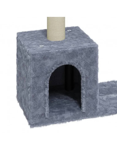 Albero per Gatti con Tiragraffi in Sisal Grigio Chiaro 60 cm