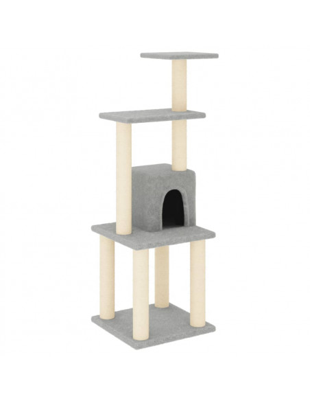 Albero per Gatti con Tiragraffi in Sisal Grigio Chiaro 105 cm