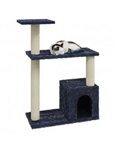 Albero per Gatti con Tiragraffi in Sisal Grigio Scuro 70 cm