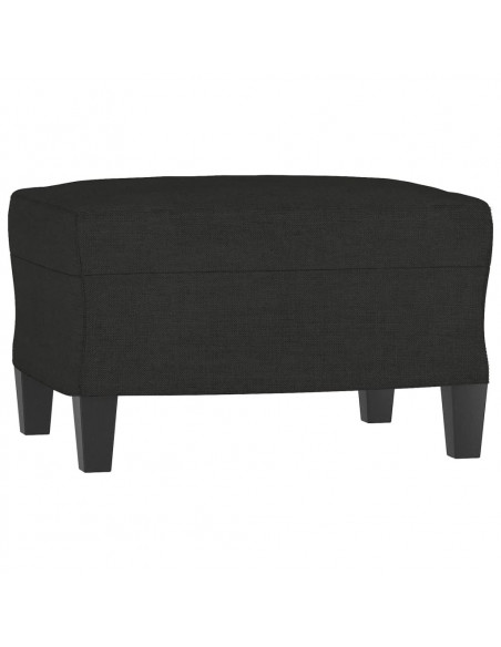 Set di Divani 3 pz con Cuscini Nero in Tessuto