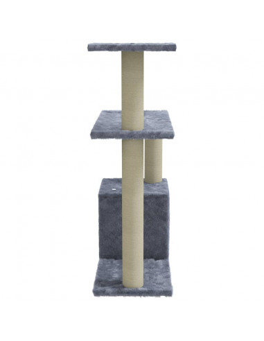 Albero per Gatti con Tiragraffi in Sisal Grigio Chiaro 70 cm
