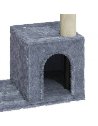 Albero per Gatti con Tiragraffi in Sisal Grigio Chiaro 70 cm