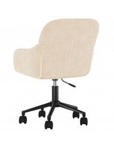 Sedia da Ufficio Girevole Crema in Velluto