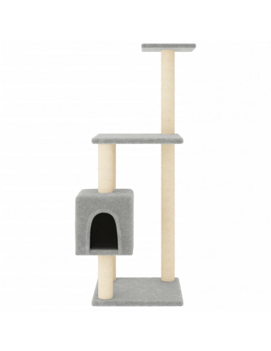 Albero per Gatti con Tiragraffi in Sisal Grigio Chiaro 104 cm