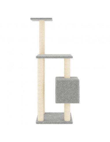 Albero per Gatti con Tiragraffi in Sisal Grigio Chiaro 104 cm