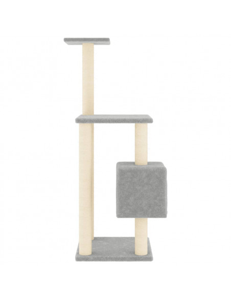 Albero per Gatti con Tiragraffi in Sisal Grigio Chiaro 104 cm