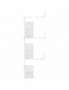Scaffale Angolare Muro Bianco 45x45x147 cm Legno Multistrato