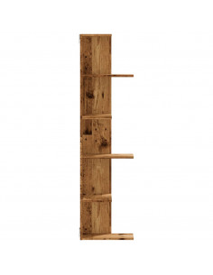 Scaffale Angolare Muro Legno Antico 36,5x36,5x140cm Multistrato