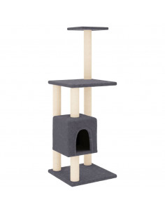 Albero per Gatti con Tiragraffi in Sisal Grigio Scuro 104 cm 2