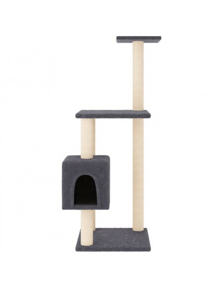 Albero per Gatti con Tiragraffi in Sisal Grigio Scuro 104 cm