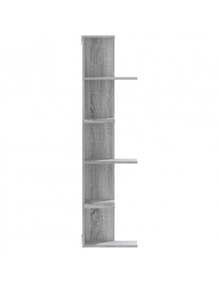 Scaffale Angolare Muro Grigio Sonoma 36,5x36,5x140 cm Legno