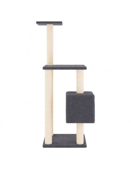 Albero per Gatti con Tiragraffi in Sisal Grigio Scuro 104 cm