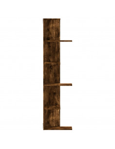 Scaffale Angolare Muro Rovere Fumo 36,5x36,5x140cm Multistrato