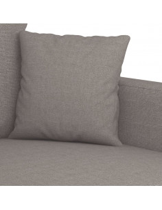 Set di Divani 2 pz con Cuscini Tortora in Tessuto