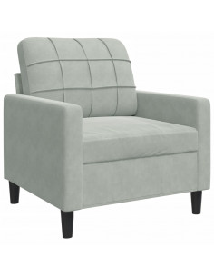 Set di Divani 3 pz con Cuscini Grigio Chiaro in Velluto