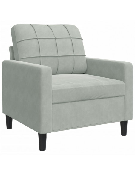 Set di Divani 3 pz con Cuscini Grigio Chiaro in Velluto