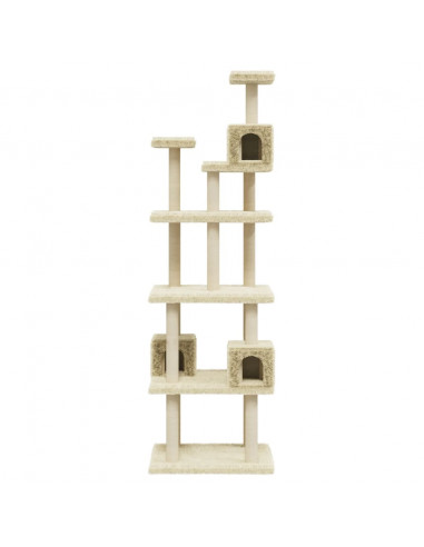 Albero per Gatti con Tiragraffi in Sisal Crema 188 cm