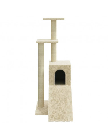 Albero per Gatti con Tiragraffi in Sisal Crema 92 cm