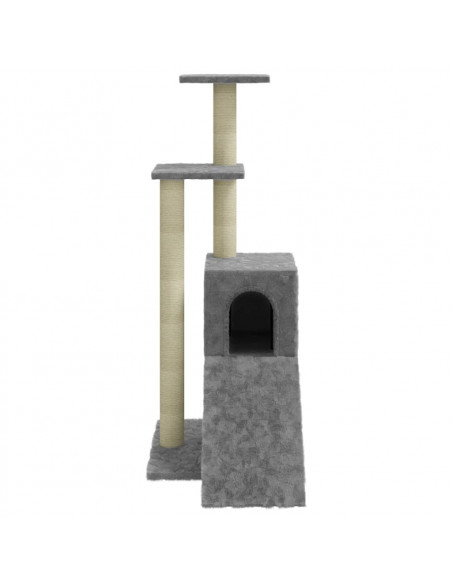 Albero per Gatti con Tiragraffi in Sisal Grigio Chiaro 92 cm